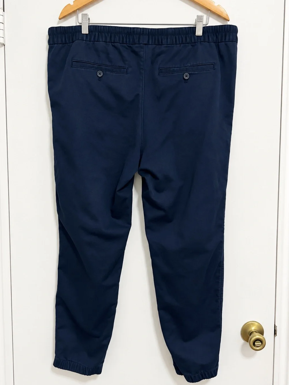 Banana Republic Men Travel Jogger Pants L Preppy Navy Stretch Cotton Drawstring